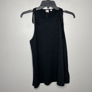 GAP Top Womens Small S NEW Sleeveless Jersey Knit Tie-Strap Black Stretch